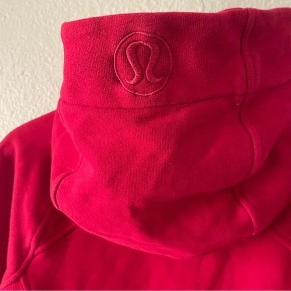 Lululemon Scuba Hoodie Sweater Light Cotton Fleece Womens Size 6 Red Zip Up Cozy - Picture 12 of 16